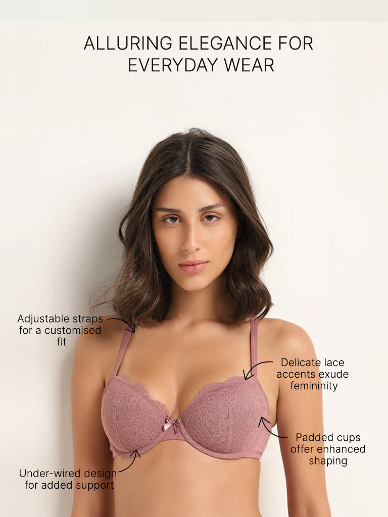 Wunderlove Pink Laced Bra