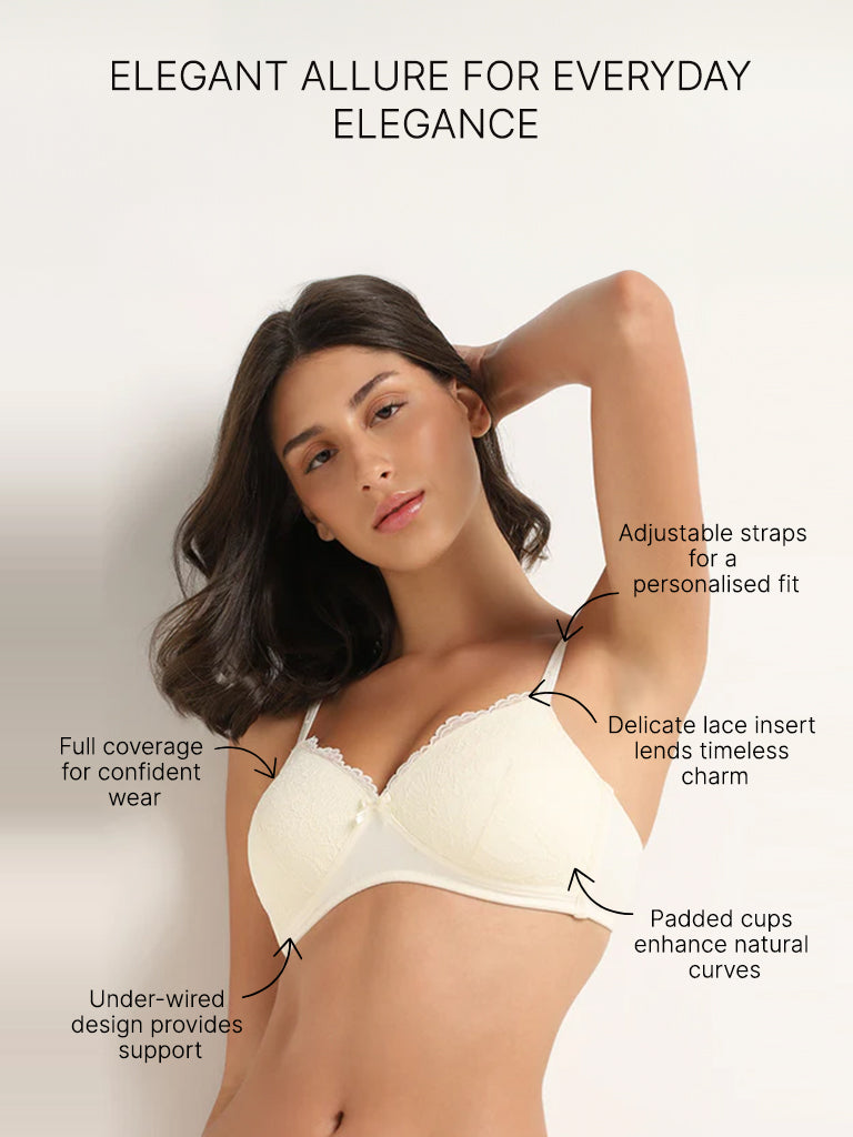 Wunderlove Ivory Laced Bra