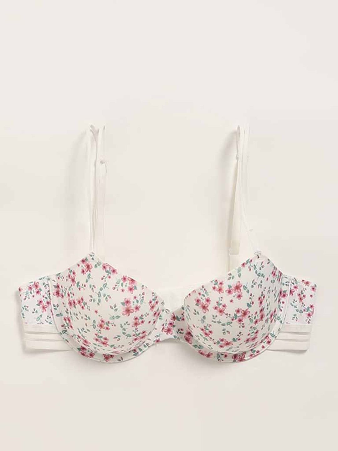 Wunderlove White Ditsy Floral Printed Bra - Pack of 2