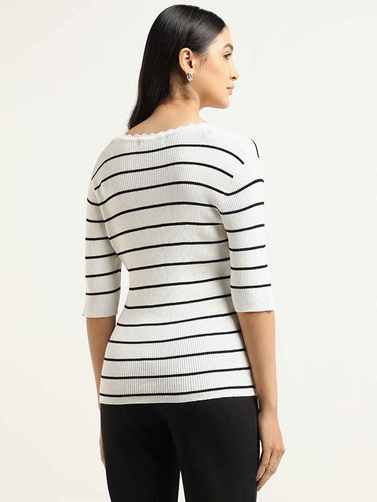 Wardrobe Ivory Ribbed Top