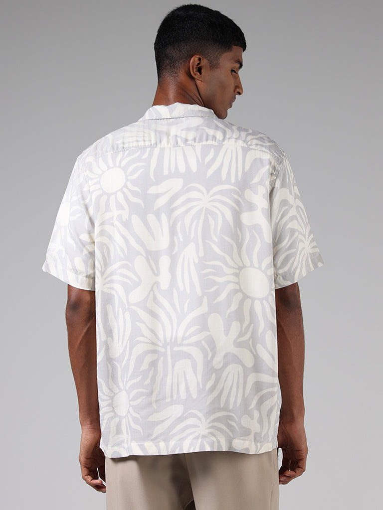 Nuon Off White Abstract Print Relaxed-Fit Shirt