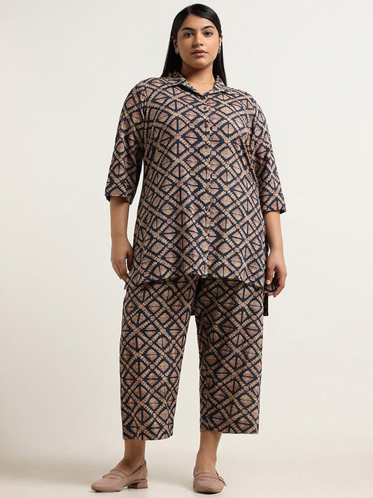 Diza Indigo Printed Palazzos