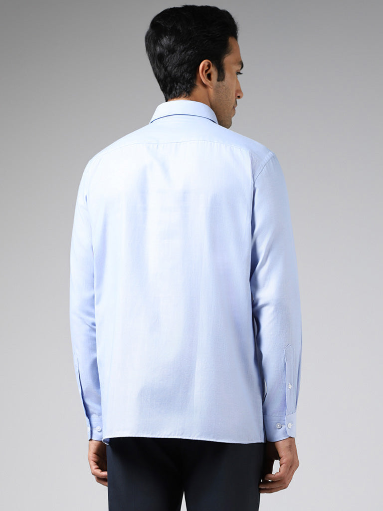 WES Formals Blue Relaxed-Fit Shirt