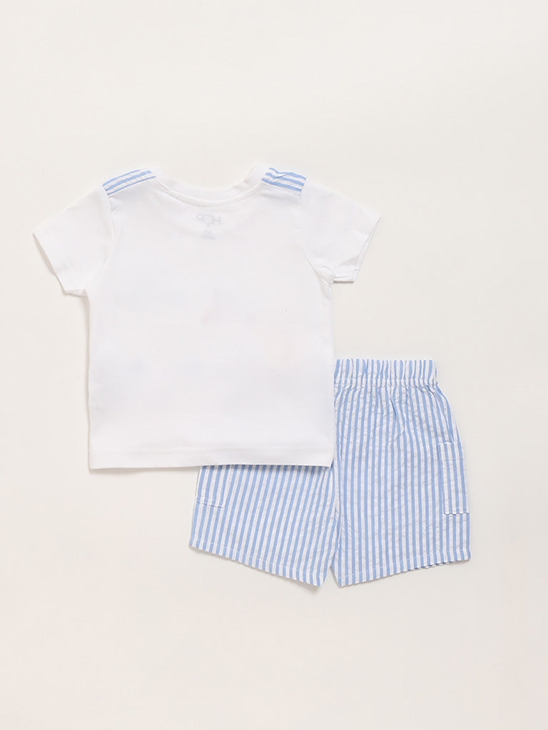 HOP Baby White T-Shirt with Shorts