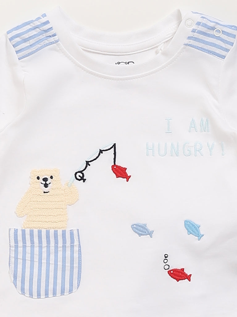 HOP Baby White T-Shirt with Shorts