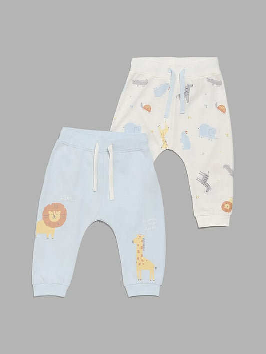 HOP Baby Multicolor Animal Printed Pants - Pack of 2