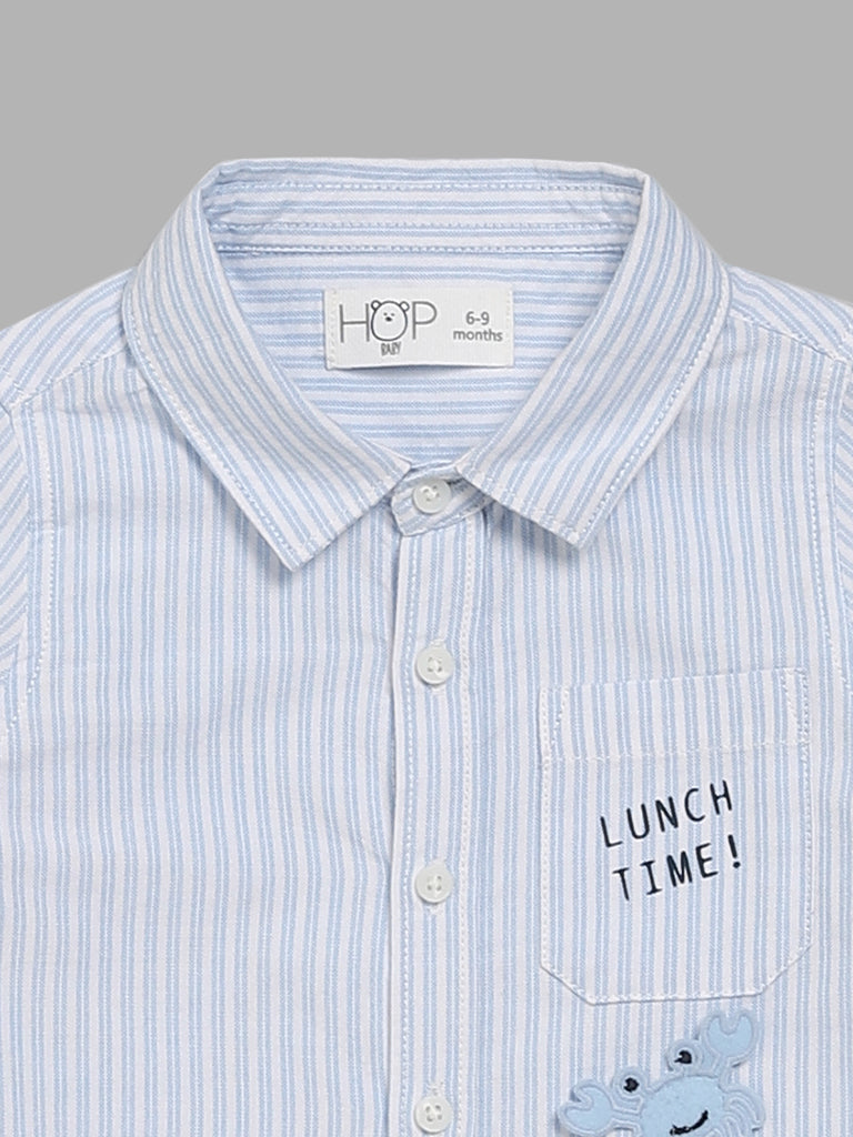 HOP Baby Striped Blue Shirt