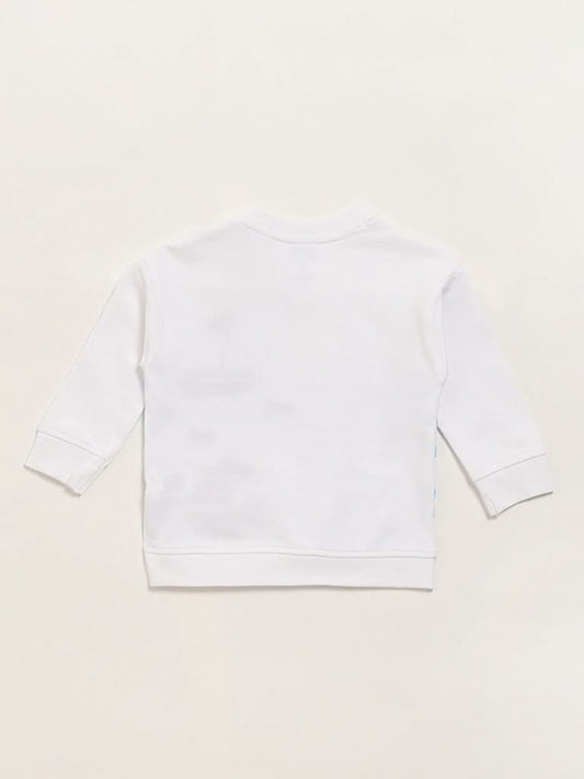 HOP Baby White Embroidered Sweatshirt