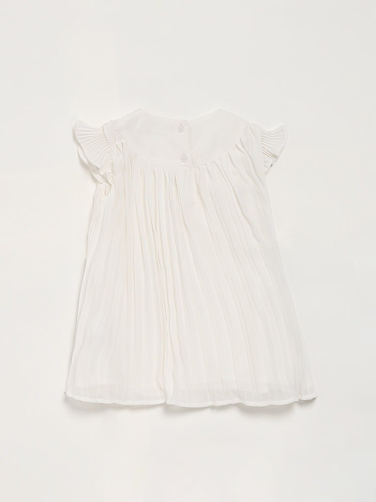 HOP Baby White Pleated Dress