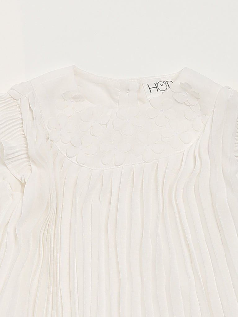 HOP Baby White Pleated Dress