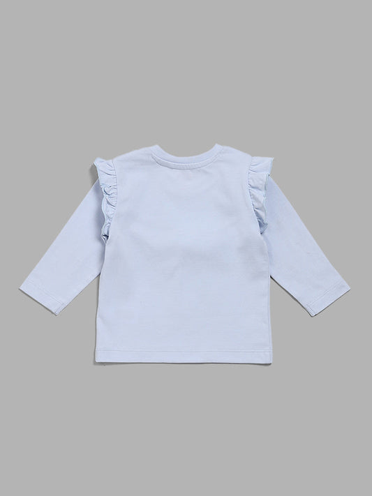 HOP Baby Blue Printed T-Shirt