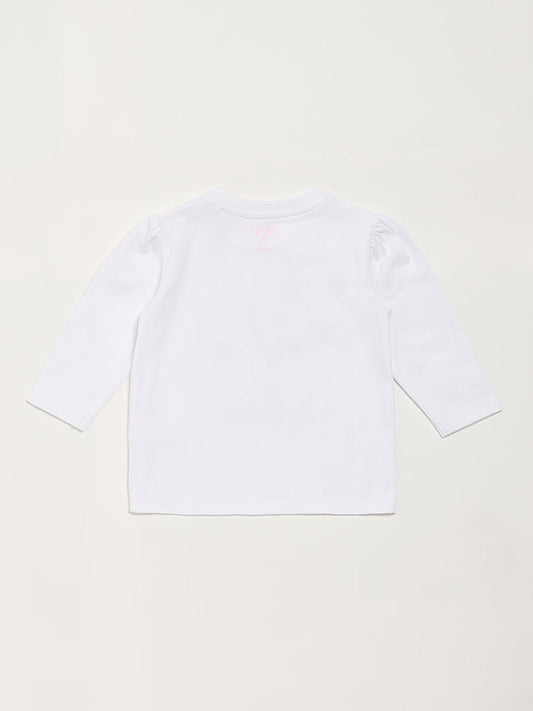 HOP Baby Heart Embellished White T-Shirt