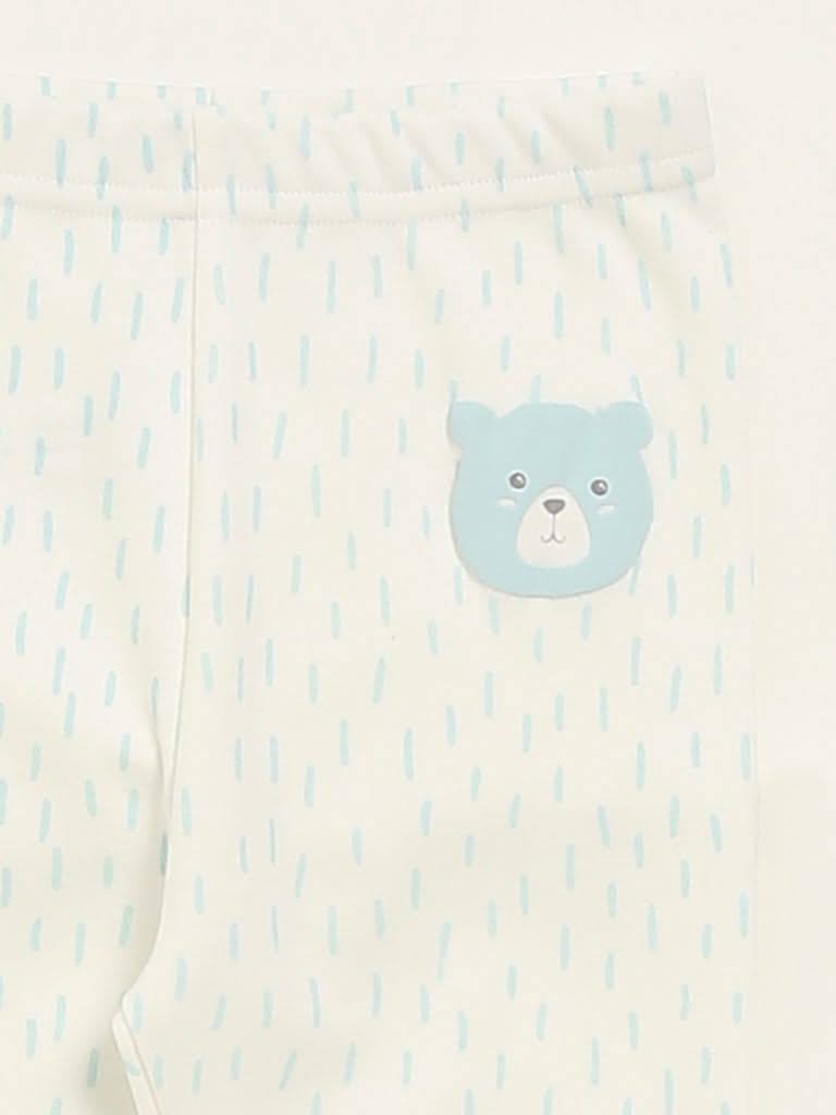 HOP Baby Blue Printed Pants - Pack of 3