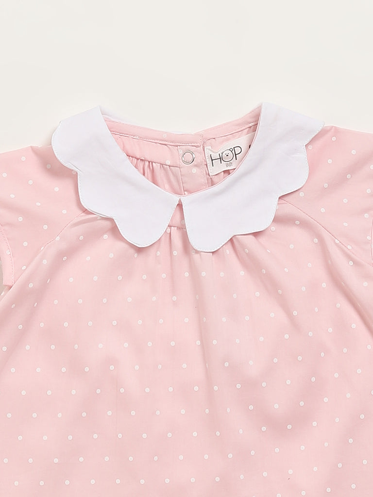 HOP Baby Blush Pink Polka Dots Dress