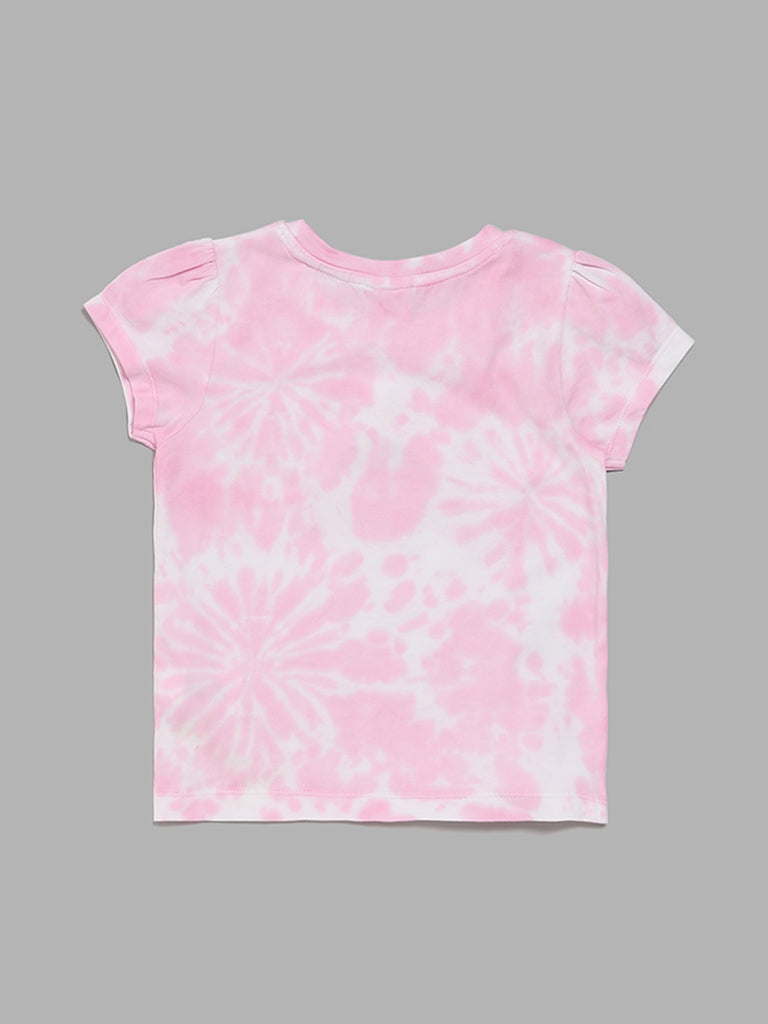 HOP Kids Tie & Dye Pink & White T-Shirt