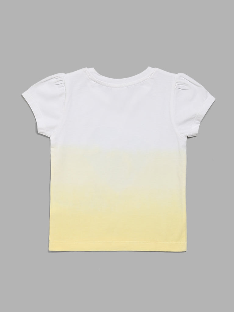 HOP Kids Yellow Embroidered T-Shirt