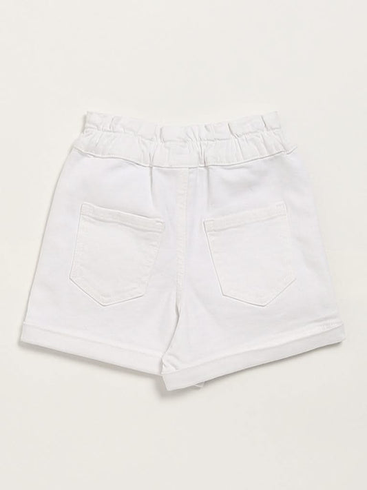 HOP Kids White Denim Shorts