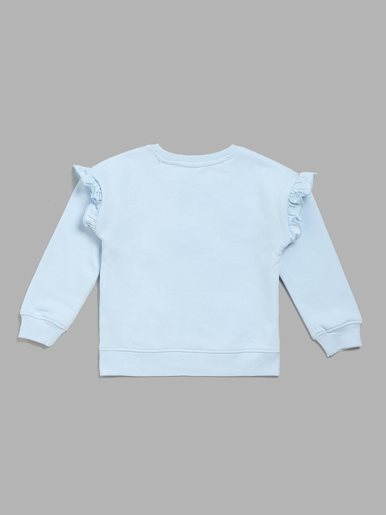 HOP Kids Blue Embroidered Sweatshirt