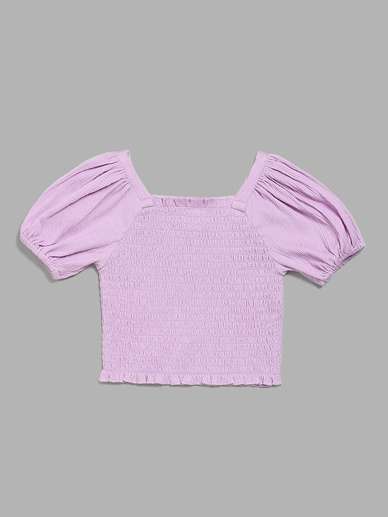 HOP Kids Purple Smocked Top