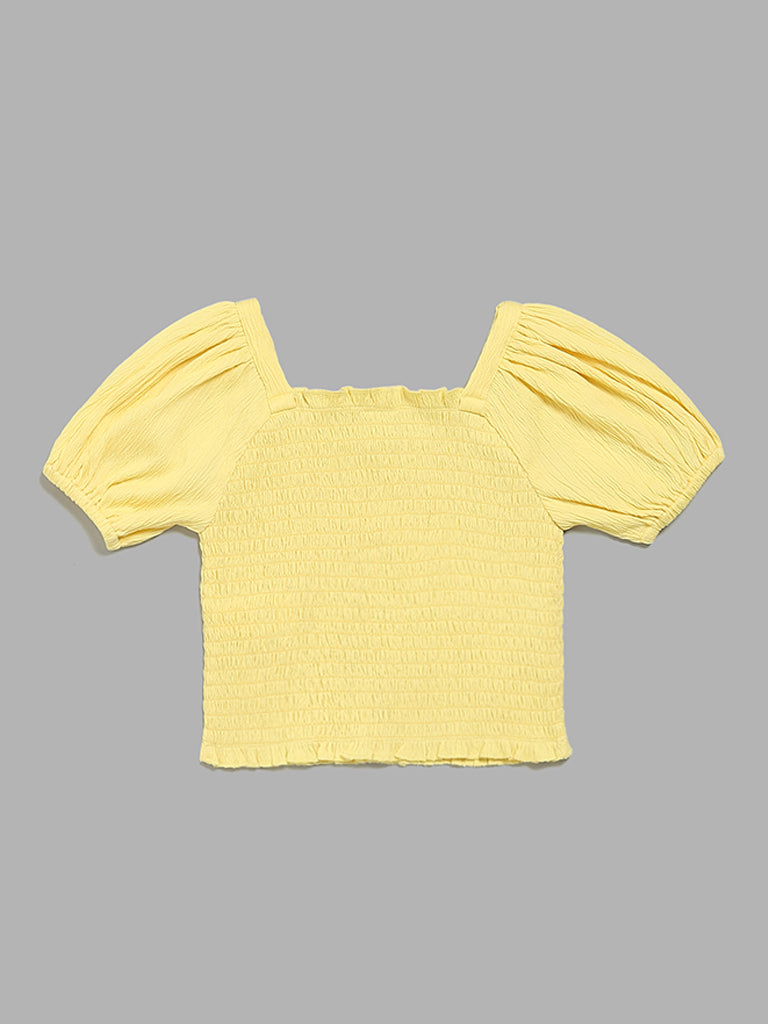 HOP Kids Yellow Smocked Top