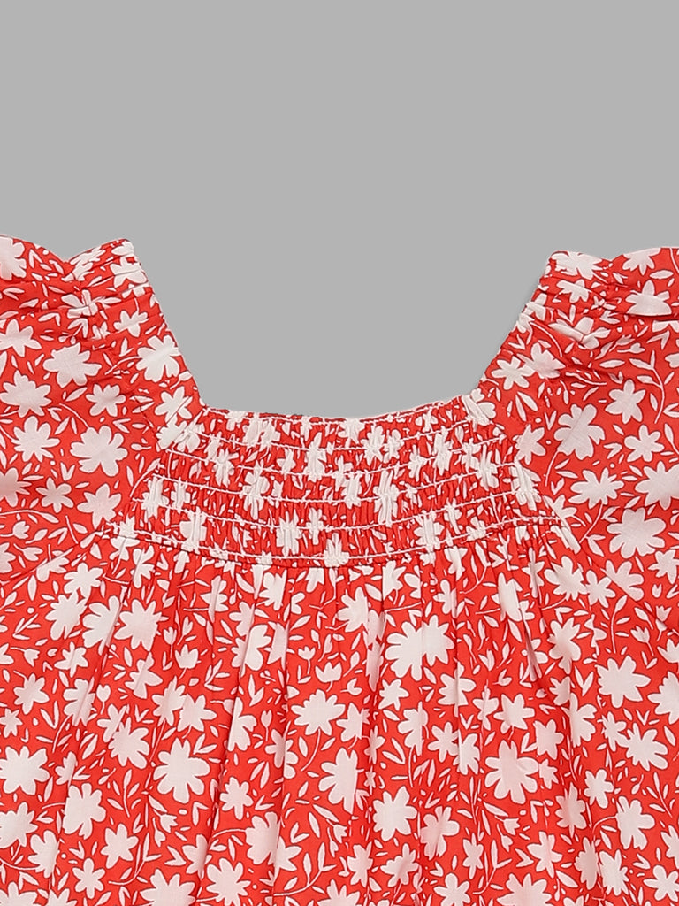 HOP Kids Red Ditsy Floral Top