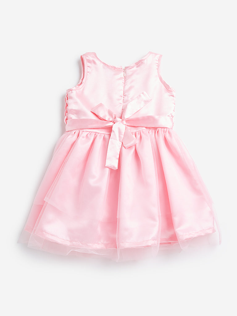 HOP Kids Pink Rose Applique Party Dress