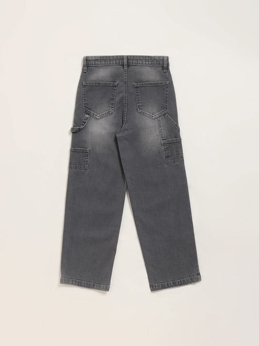 Y&F Kids Grey Cargo Denim Jeans