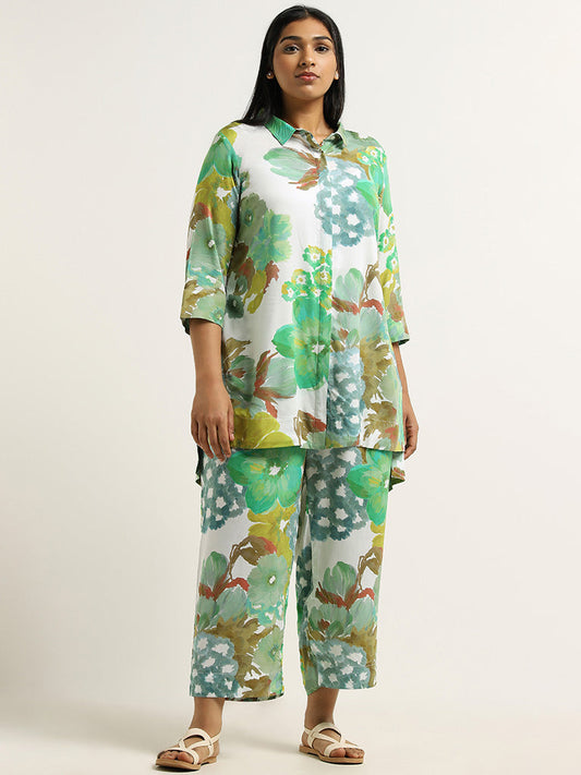 Diza Green Floral Printed Tunic