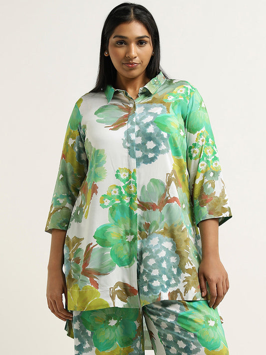 Diza Green Floral Printed Tunic