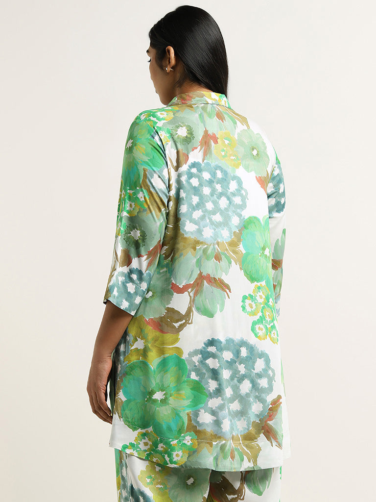 Diza Green Floral Printed Tunic