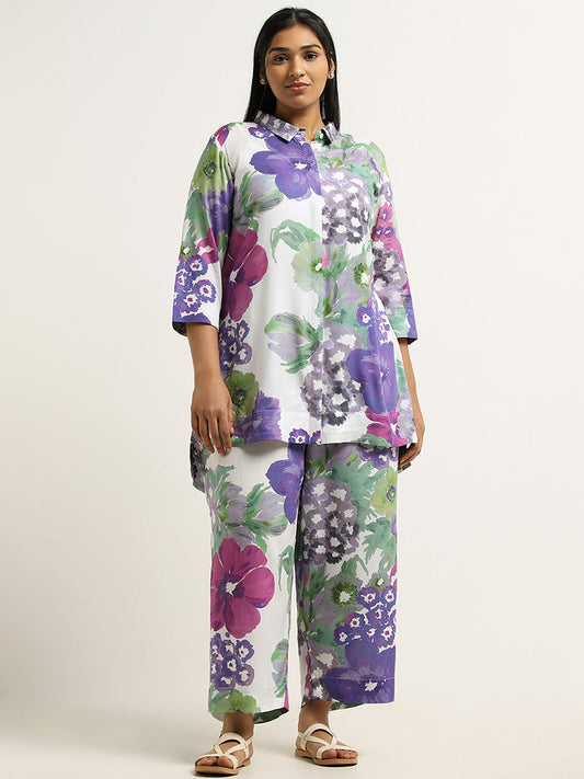 Diza Lilac Floral Printed Tunic