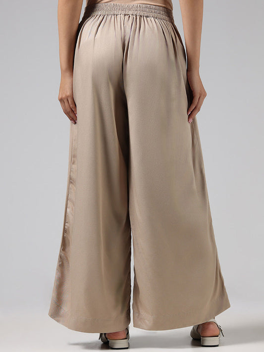 Zuba Solid Beige Palazzos