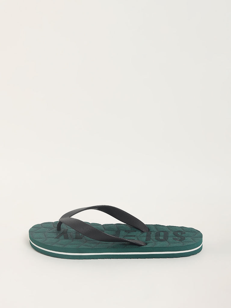 SOLEPLAY Green Textured Flip-Flop