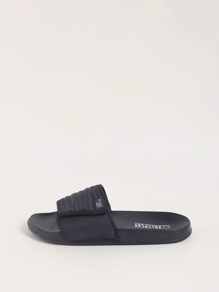 SOLEPLAY Navy Strap-On Slides