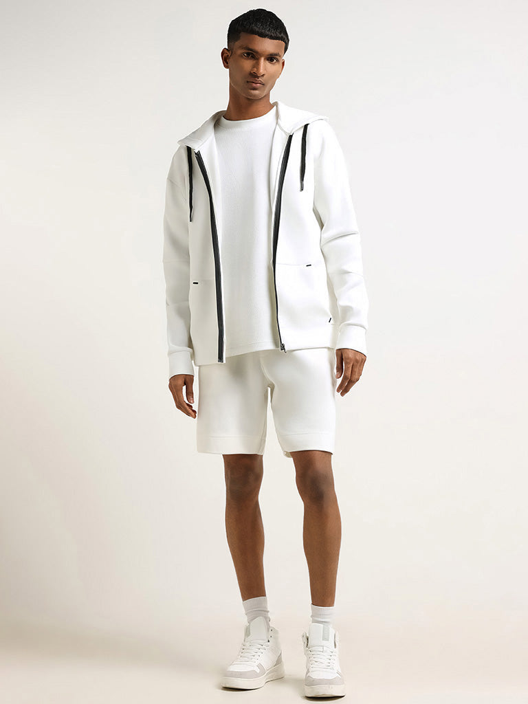 Studiofit Off White Relaxed Fit Shorts