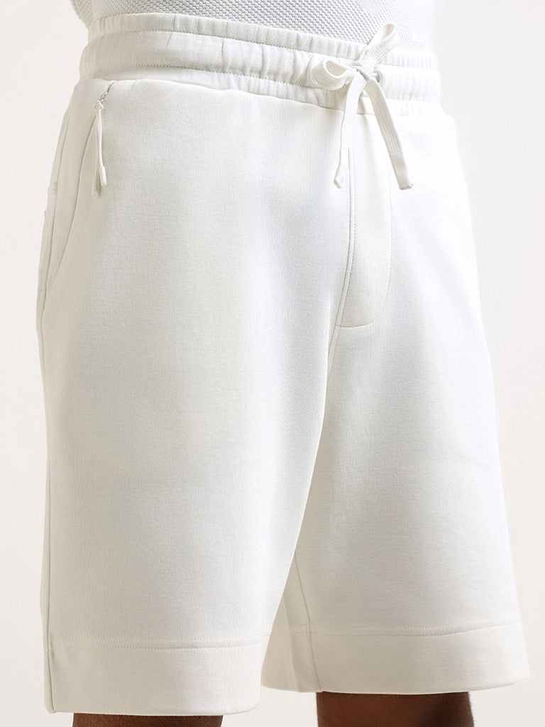 Studiofit Off White Relaxed Fit Shorts