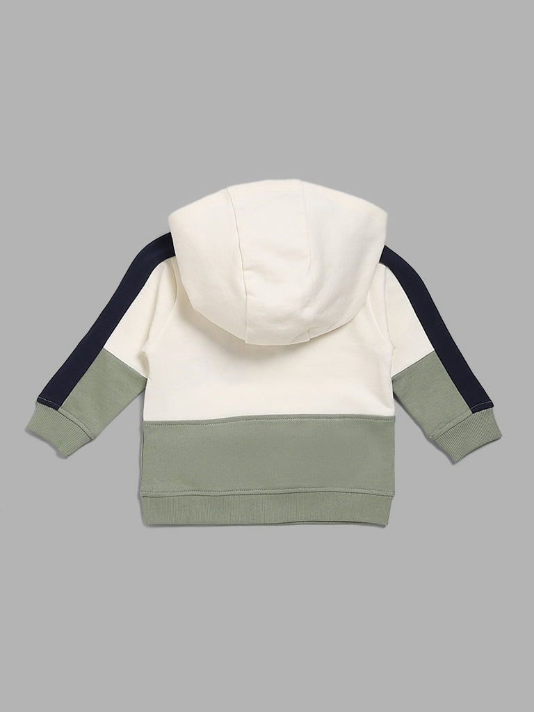 HOP Baby Car Embroidered Olive Sweatshirt