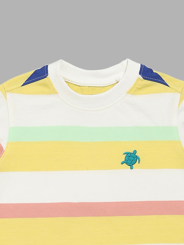 HOP Kids Yellow Striped T-Shirt