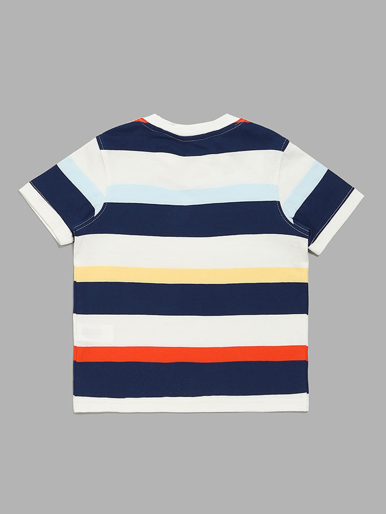 HOP Kids Blue Striped T-Shirt