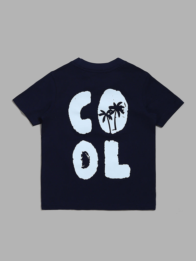 HOP Kids Cool Printed Navy T-Shirt