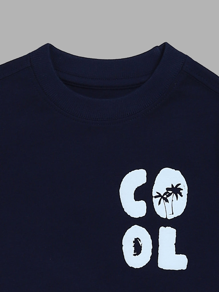 HOP Kids Cool Printed Navy T-Shirt