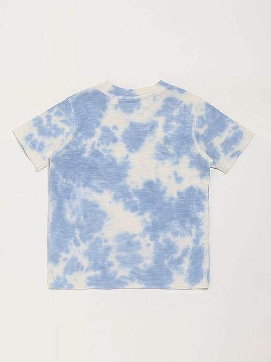 HOP Kids Tie-Dye Blue Printed T-Shirt