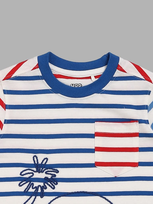 HOP Kids Blue & Red Striped T-Shirt