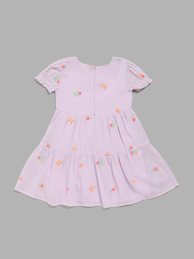 HOP Kids Lavender Embroidered Dress