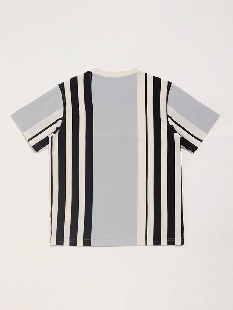 Y&F Kids Striped Multicolor T-Shirt