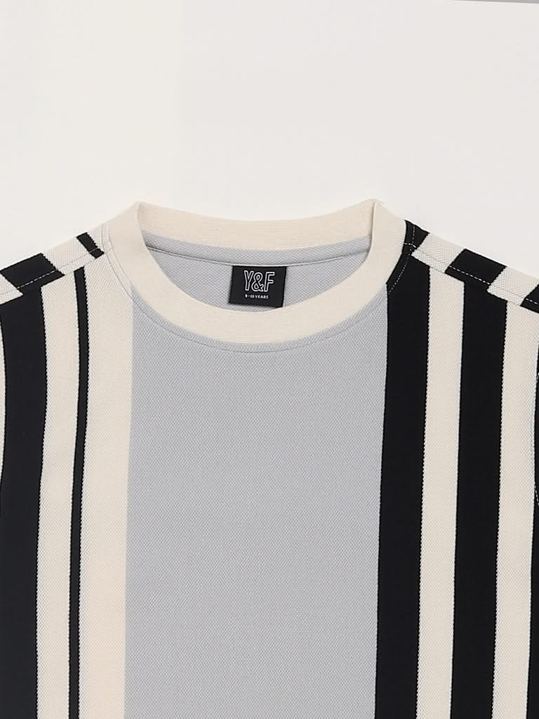 Y&F Kids Striped Multicolor T-Shirt