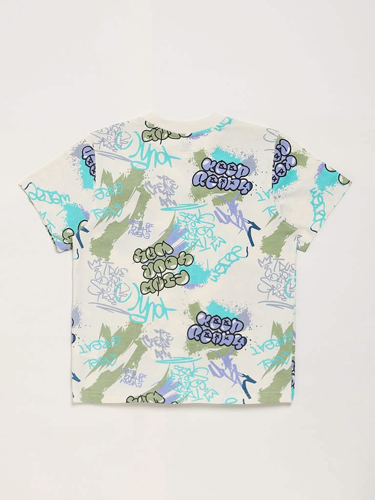 Y&F Kids Multicolor Printed T-Shirt