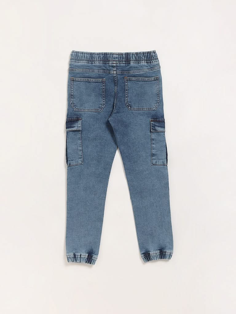 Y&F Kids Blue Denim Joggers