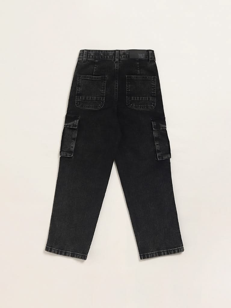 Y&F Kids Charcoal Cargo Jeans