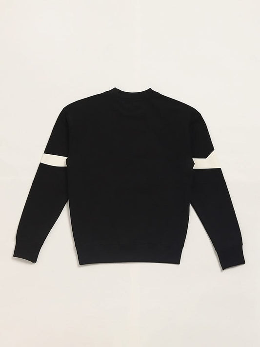 Y&F Kids Black Printed Sweatshirt